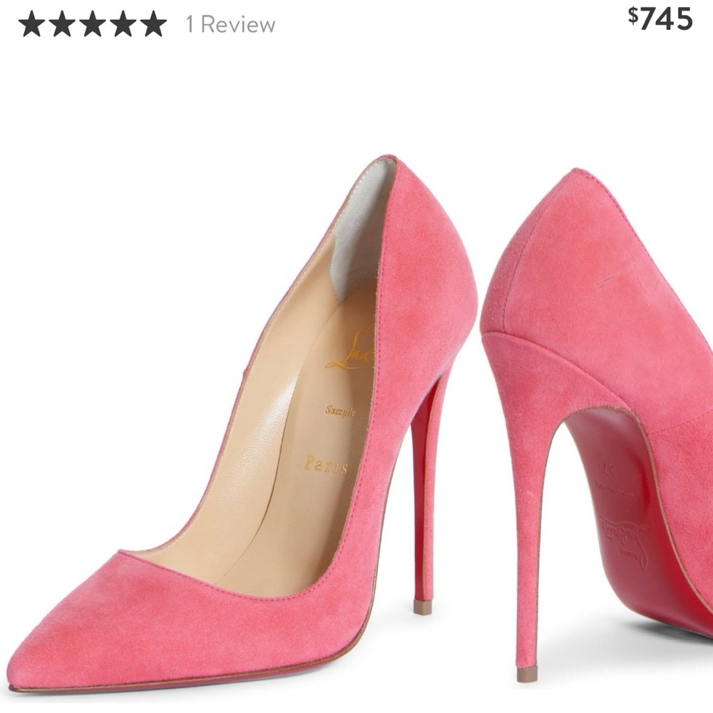 Christian Louboutin Pink Pigalle suede shoes 39.5